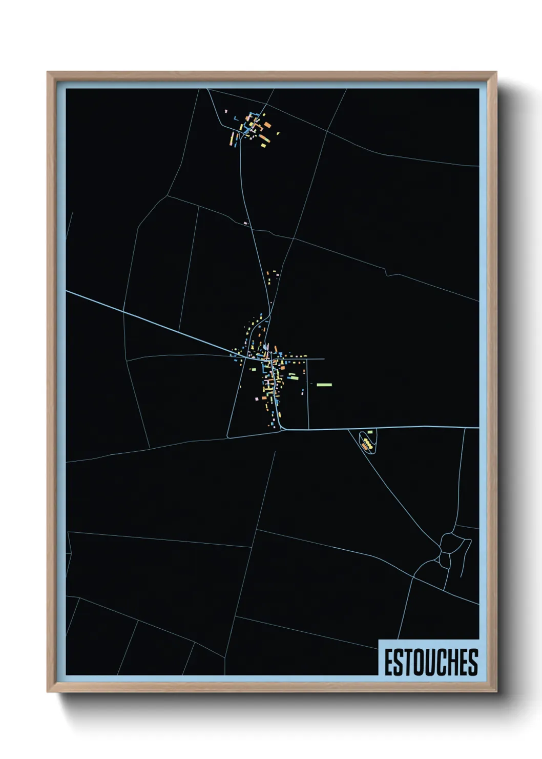 Une affiche de carte sur Estouches