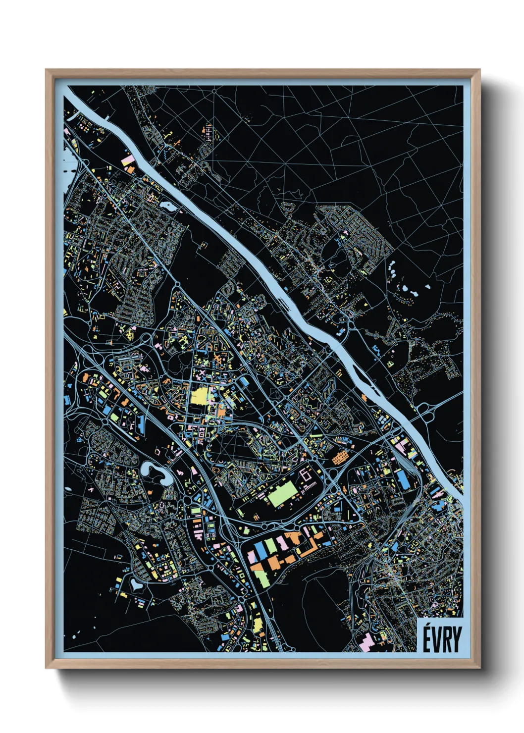 Une affiche de carte sur Évry