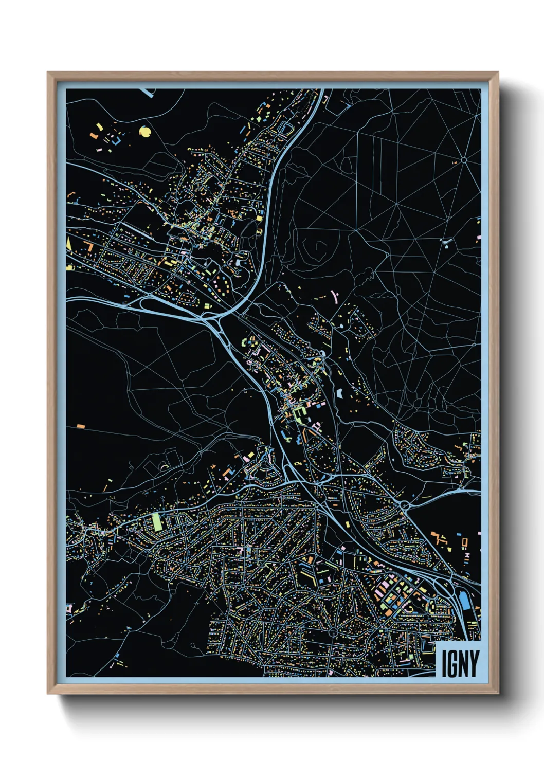 Une affiche de carte sur Igny