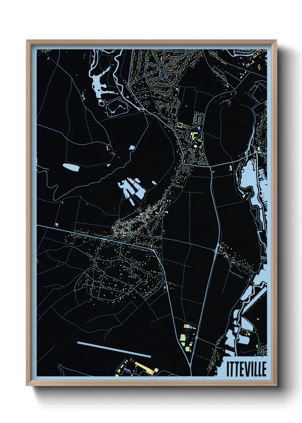 Une affiche de carte sur Itteville