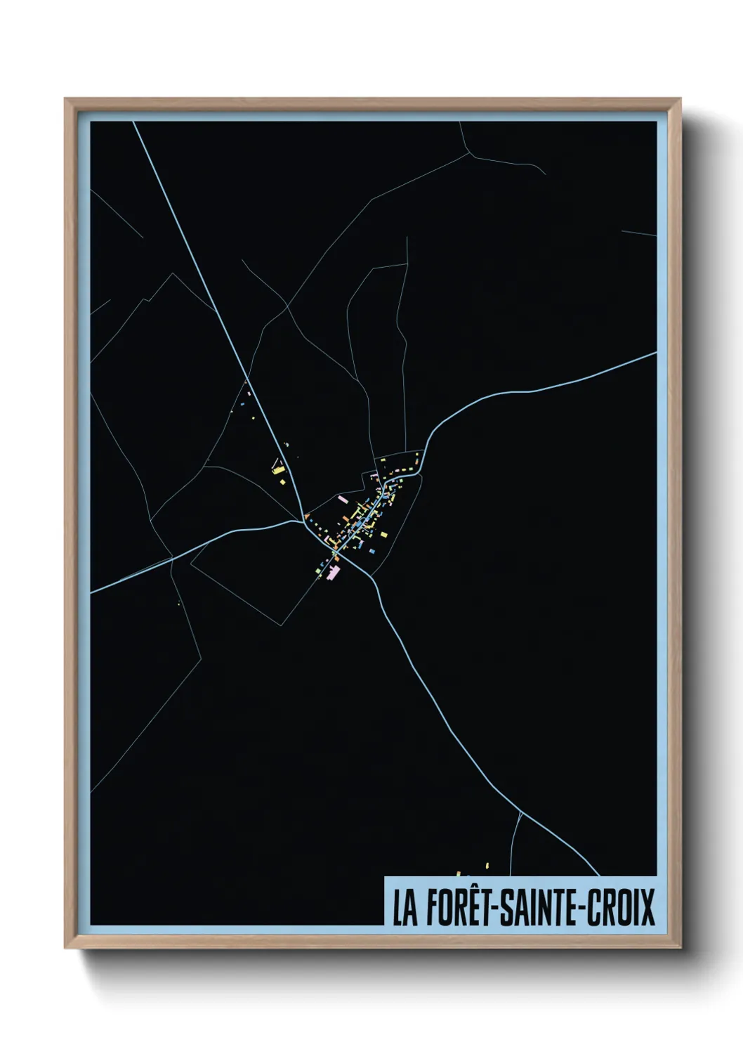 Une affiche de carte sur La Forêt-Sainte-Croix
