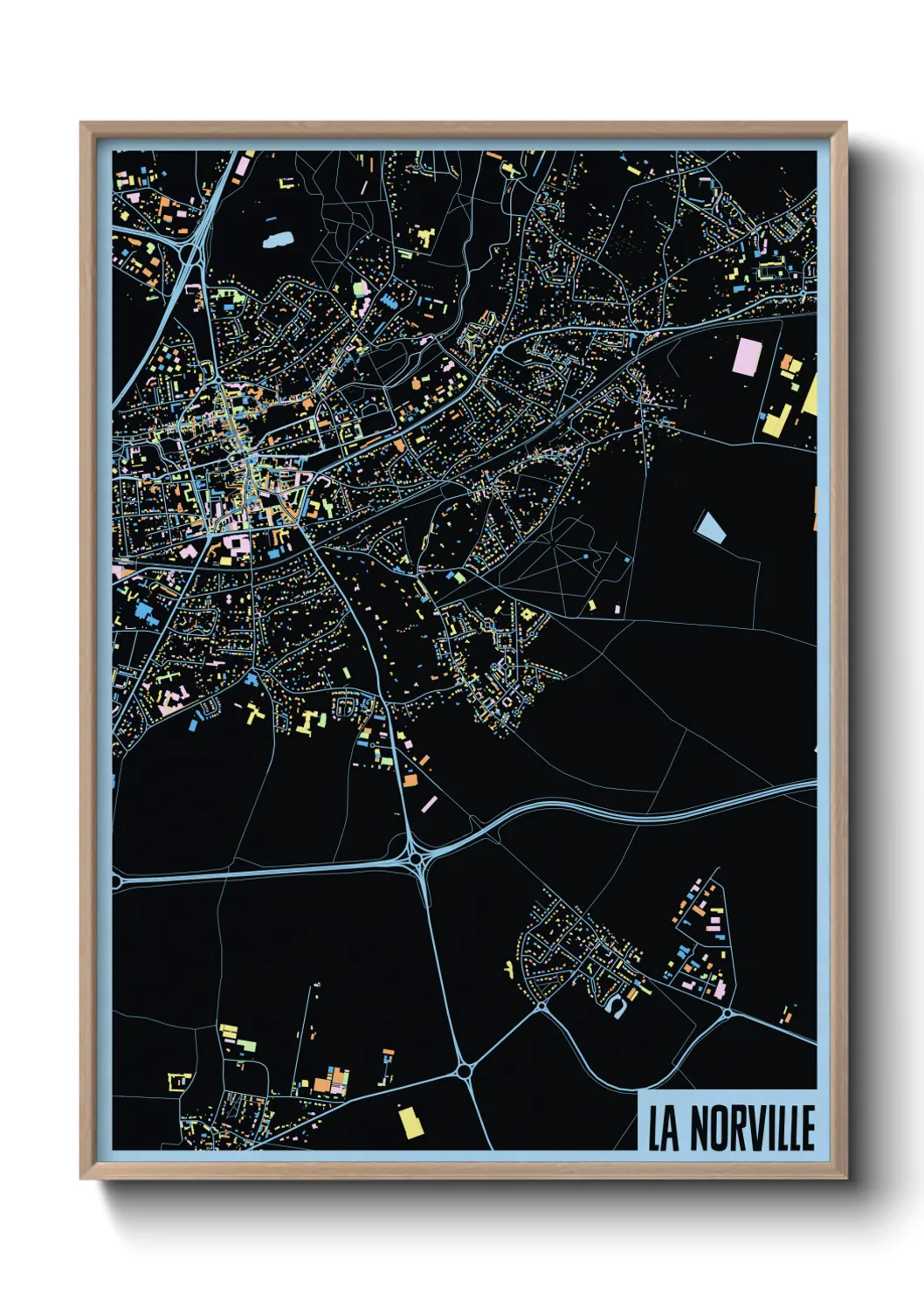 Une affiche de carte sur La Norville