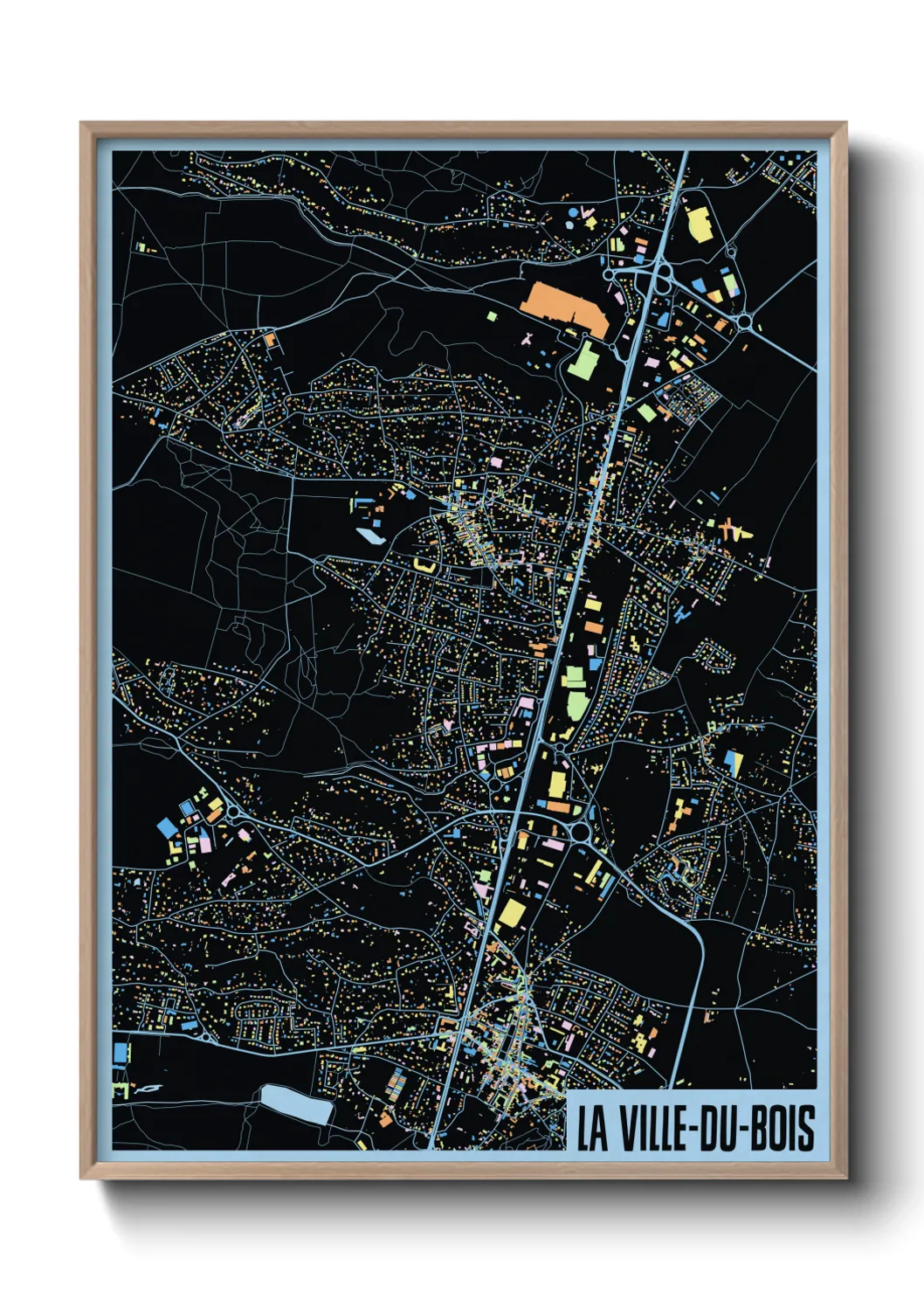 Une affiche de carte sur La Ville-du-Bois