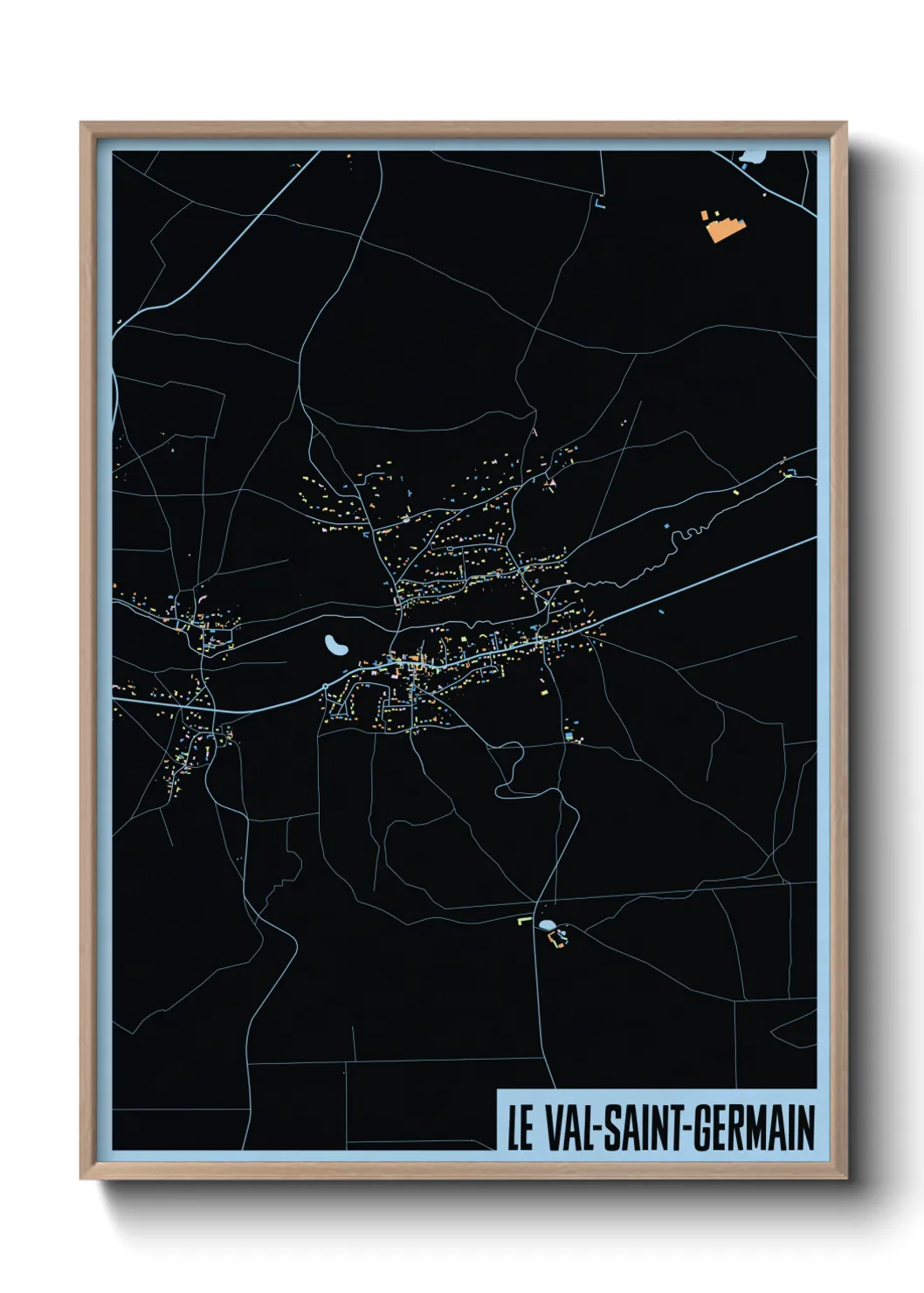 Une affiche de carte sur Le Val-Saint-Germain