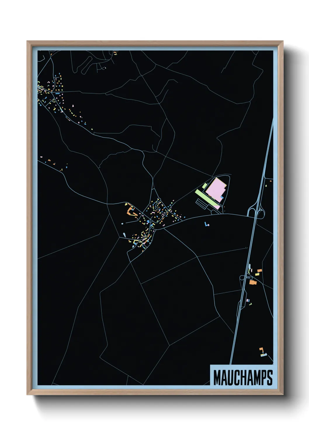 Une affiche de carte sur Mauchamps