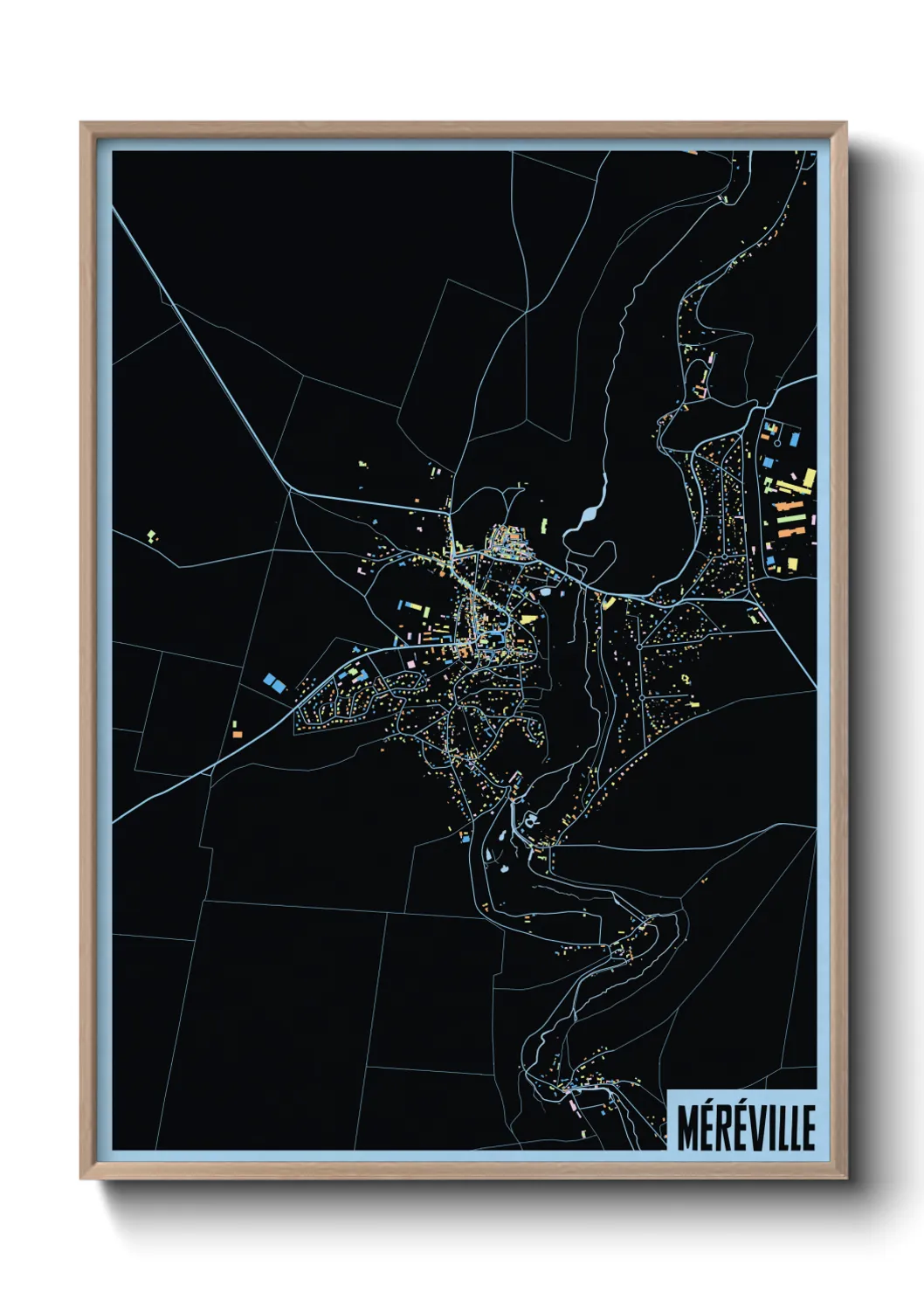 Une affiche de carte sur Méréville