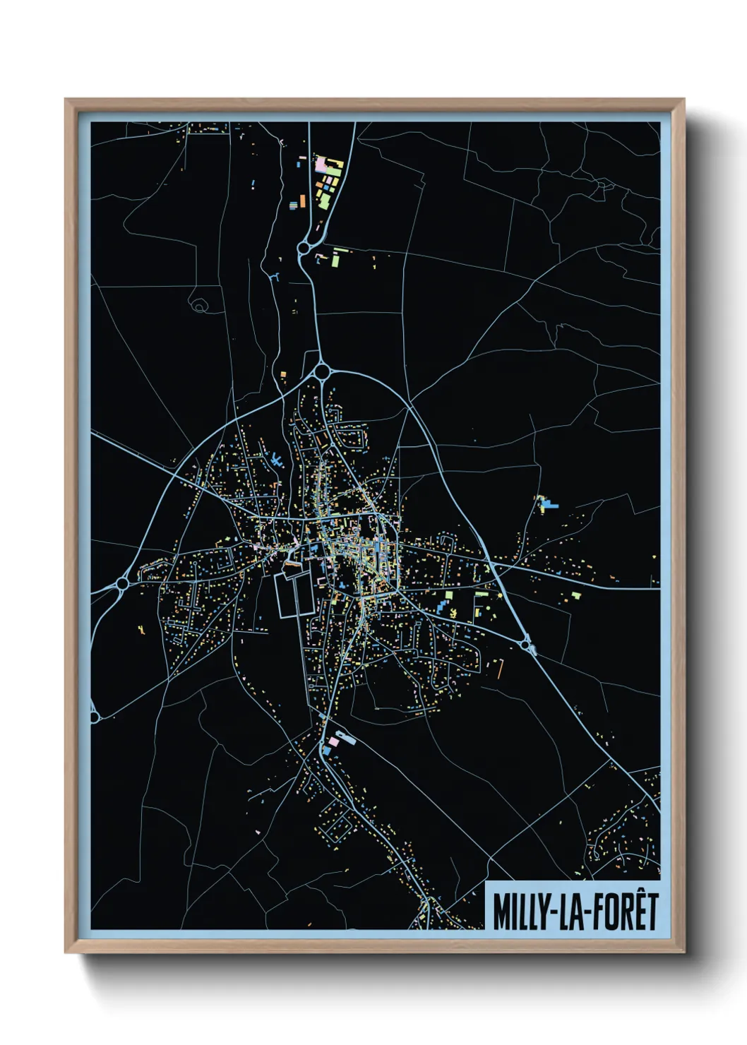 Une affiche de carte sur Milly-la-Forêt