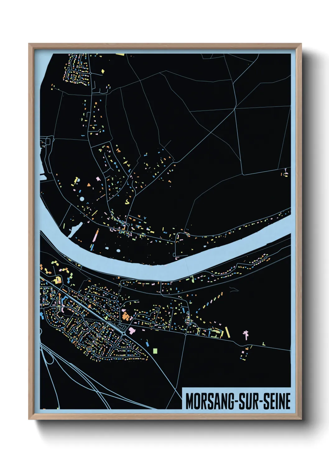 Une affiche de carte sur Morsang-sur-Seine