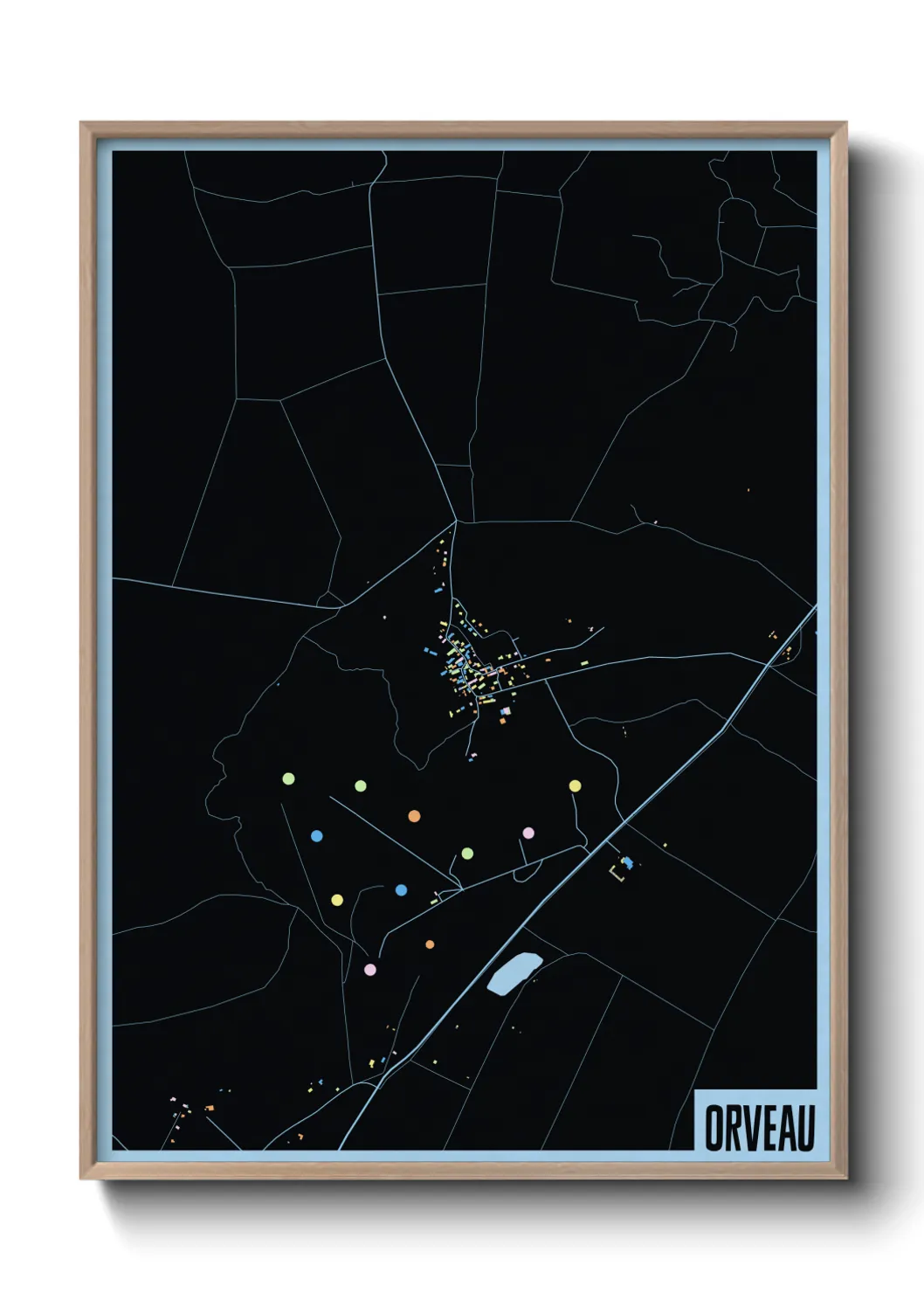 Une affiche de carte sur Orveau