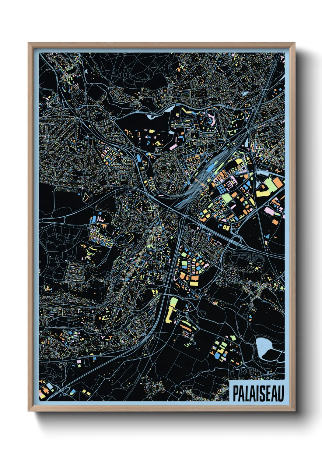 Une affiche de carte sur Palaiseau