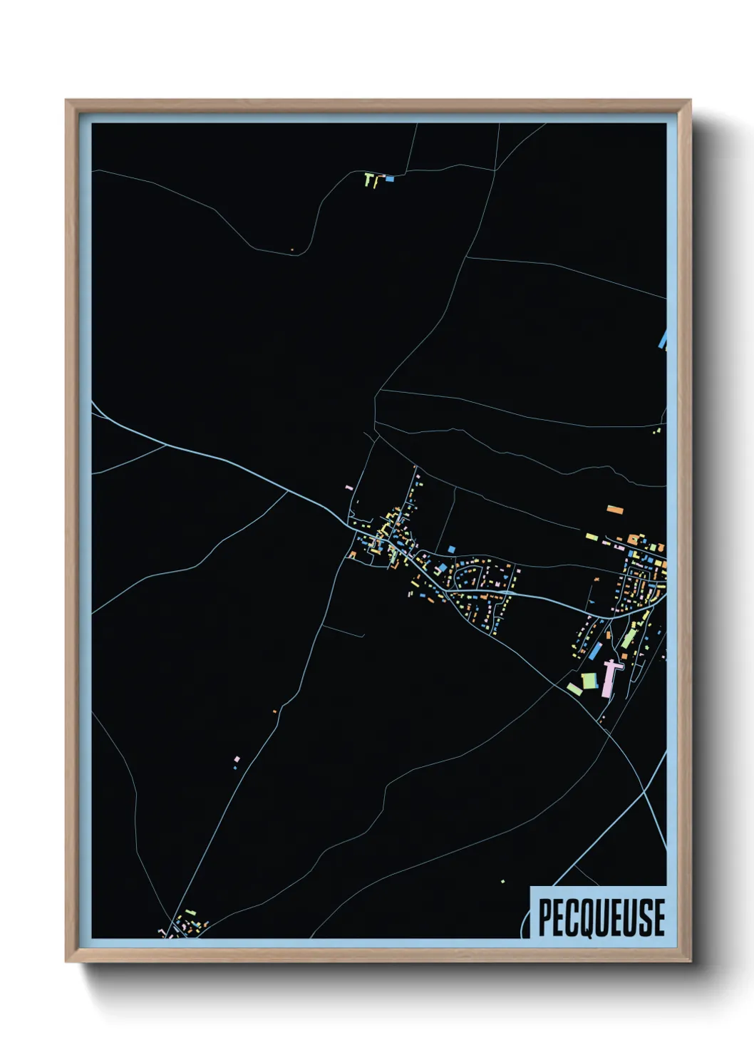 Une affiche de carte sur Pecqueuse