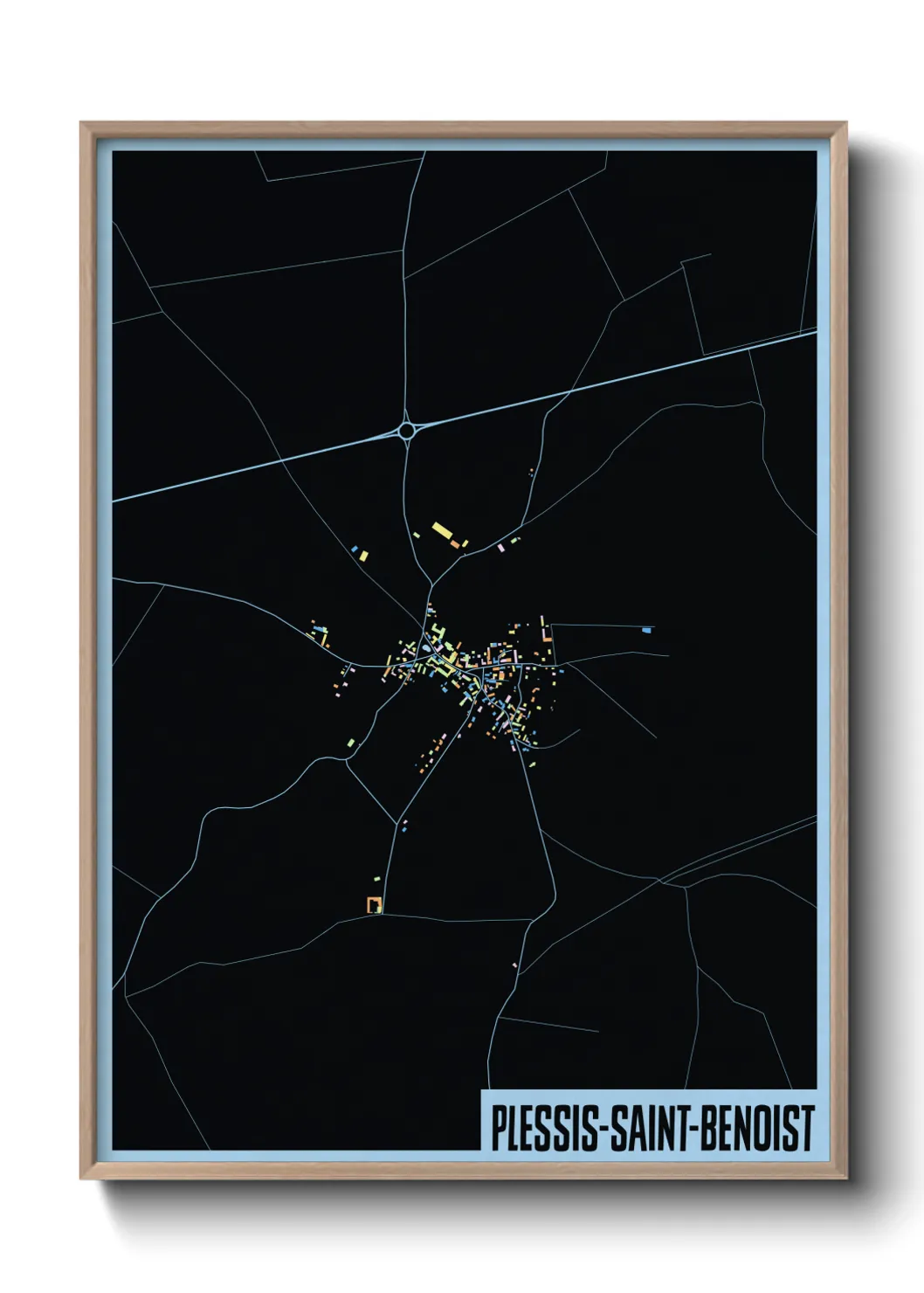 Une affiche de carte sur Plessis-Saint-Benoist