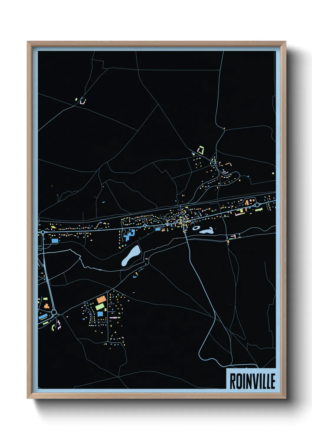 Une affiche de carte sur Roinville