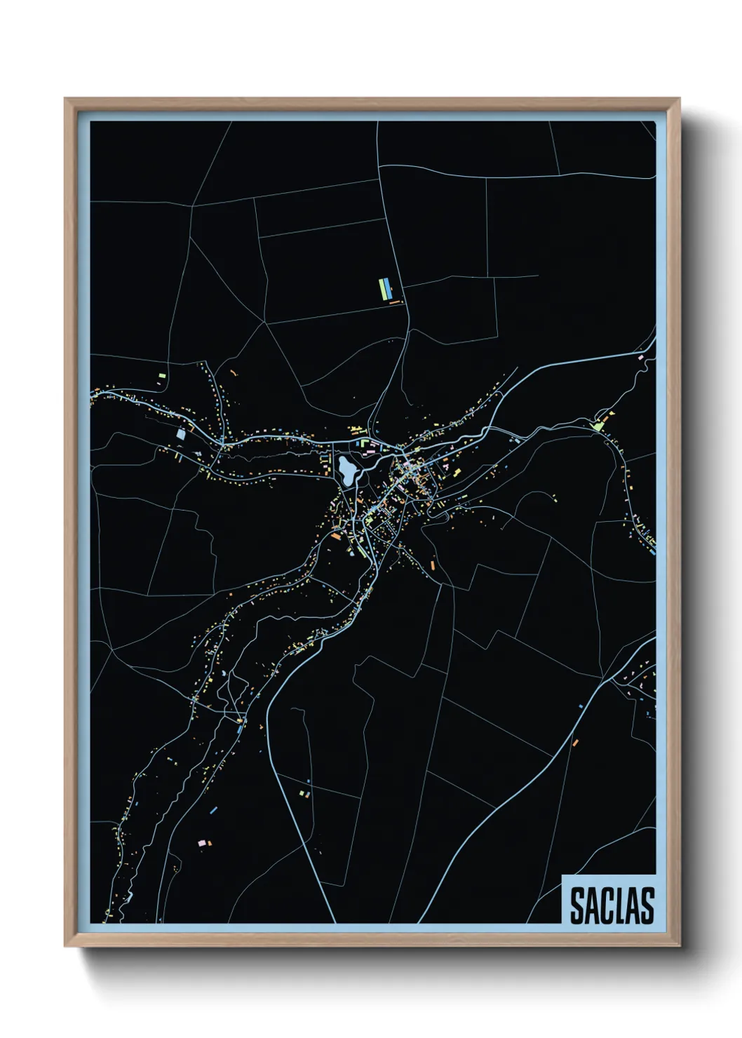 Une affiche de carte sur Saclas