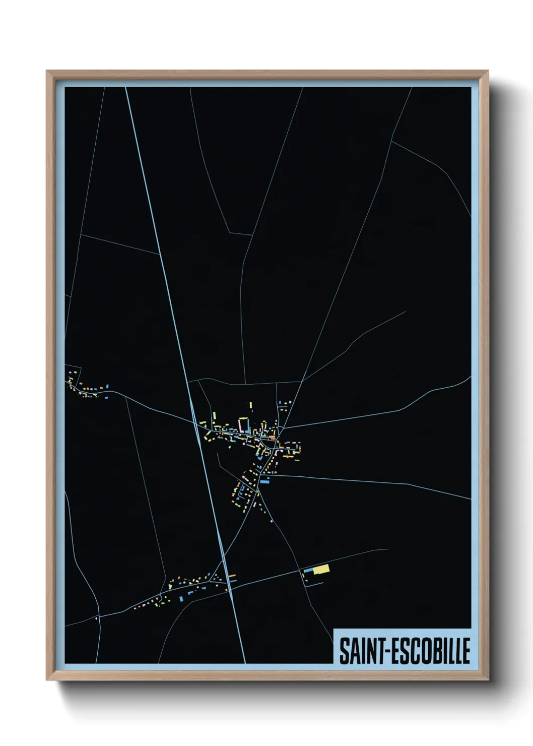 Une affiche de carte sur Saint-Escobille