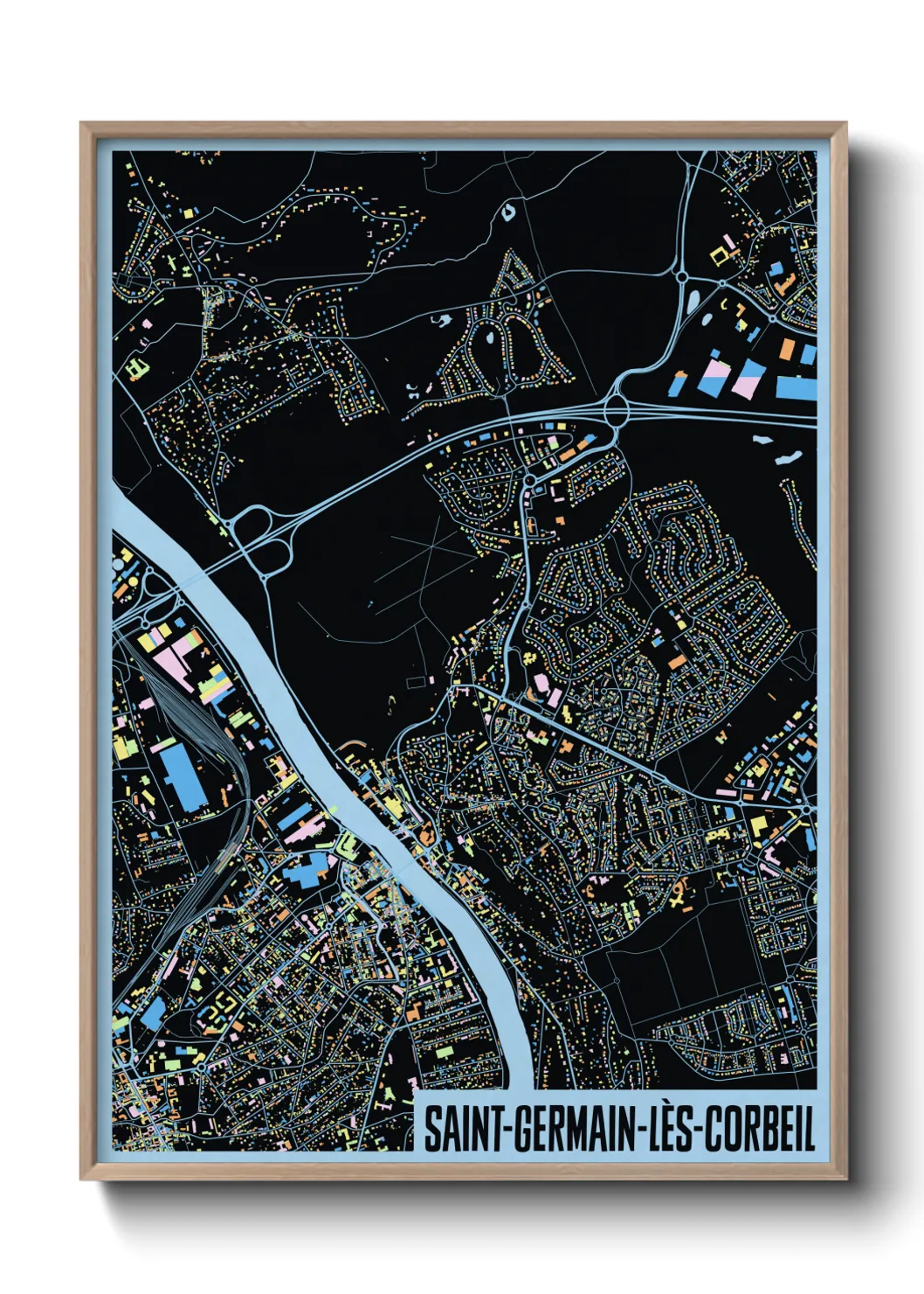 Une affiche de carte sur Saint-Germain-lès-Corbeil