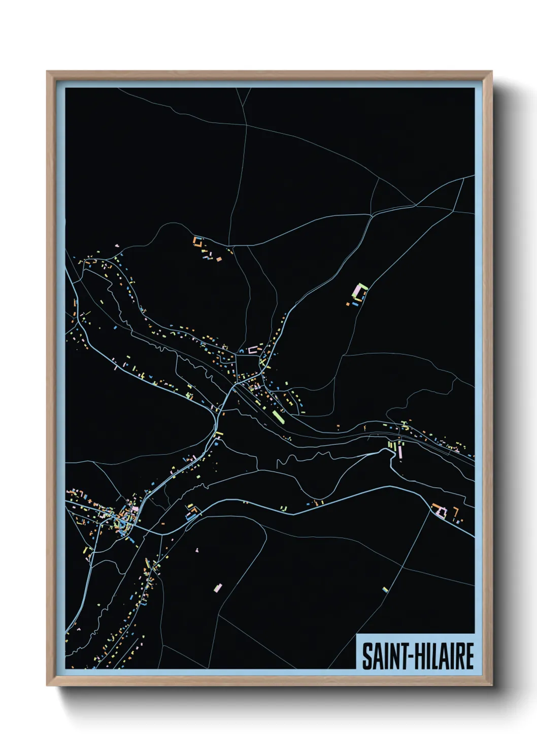 Une affiche de carte sur Saint-Hilaire