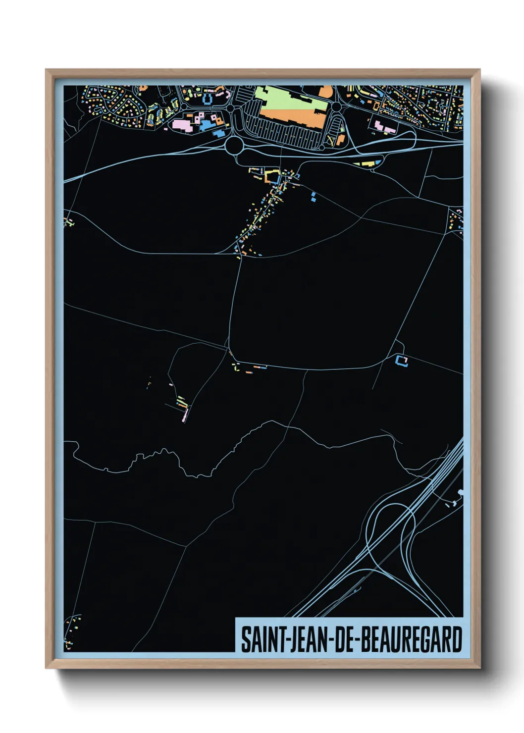 Une affiche de carte sur Saint-Jean-de-Beauregard