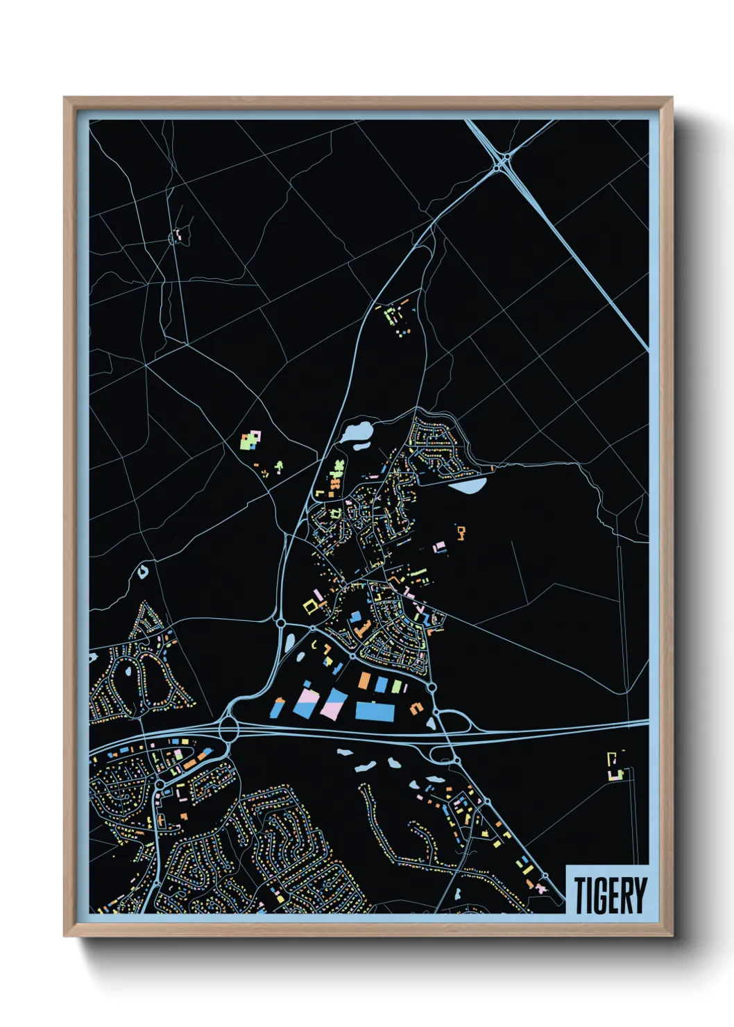 Une affiche de carte sur Tigery