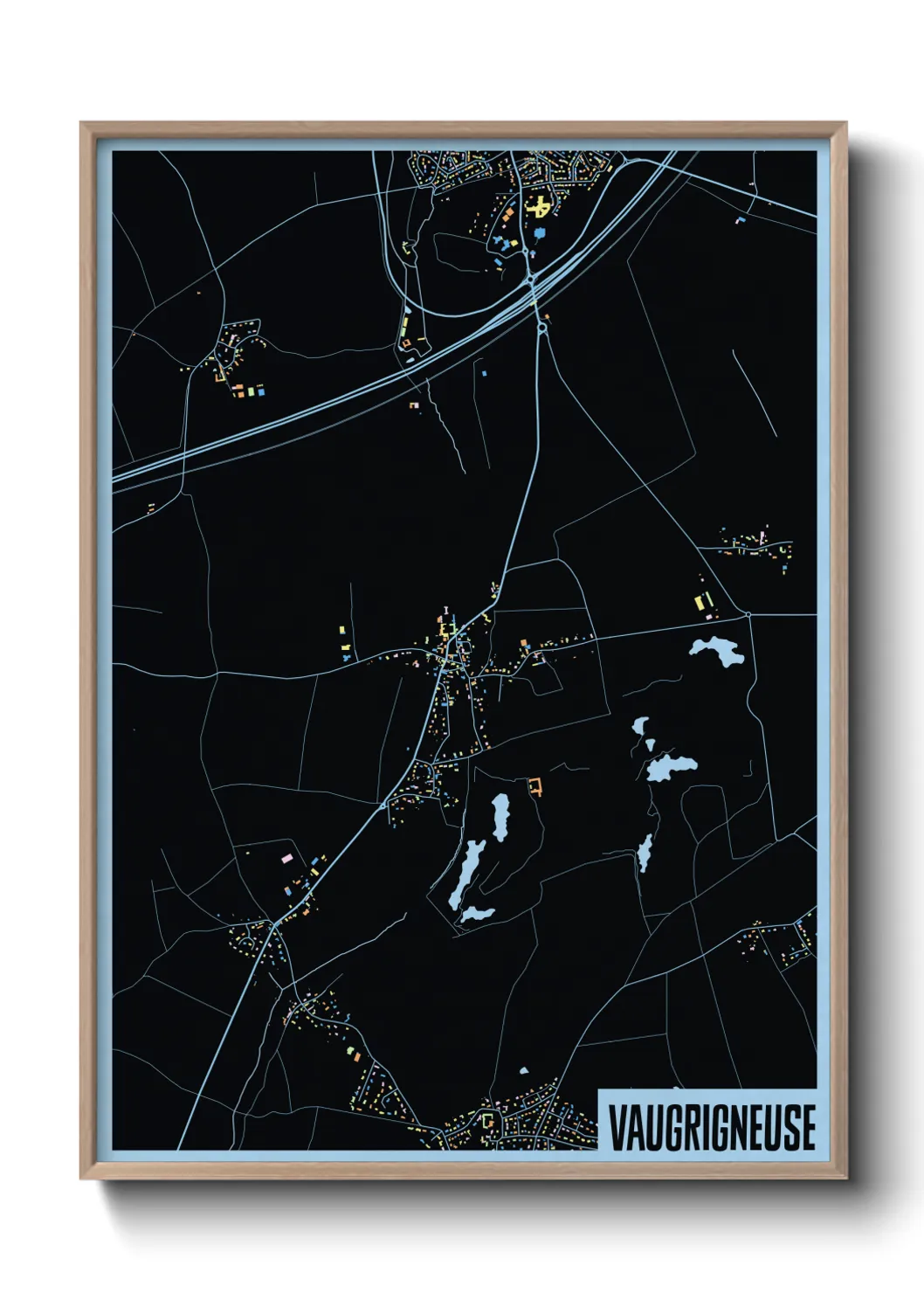 Une affiche de carte sur Vaugrigneuse