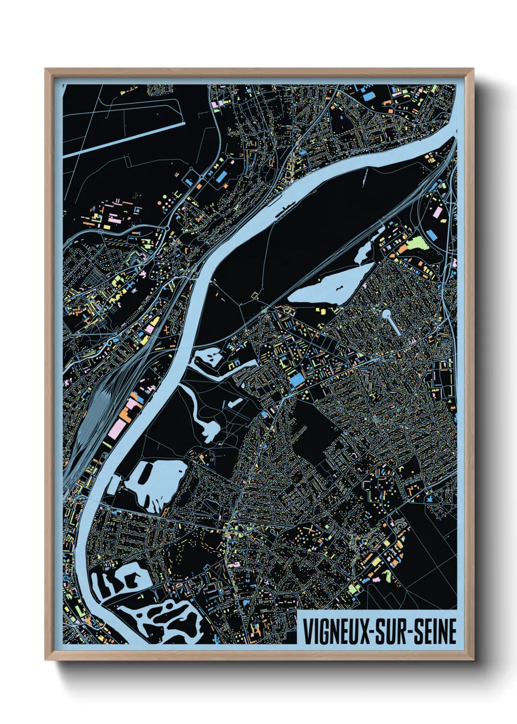 Une affiche de carte sur Vigneux-sur-Seine