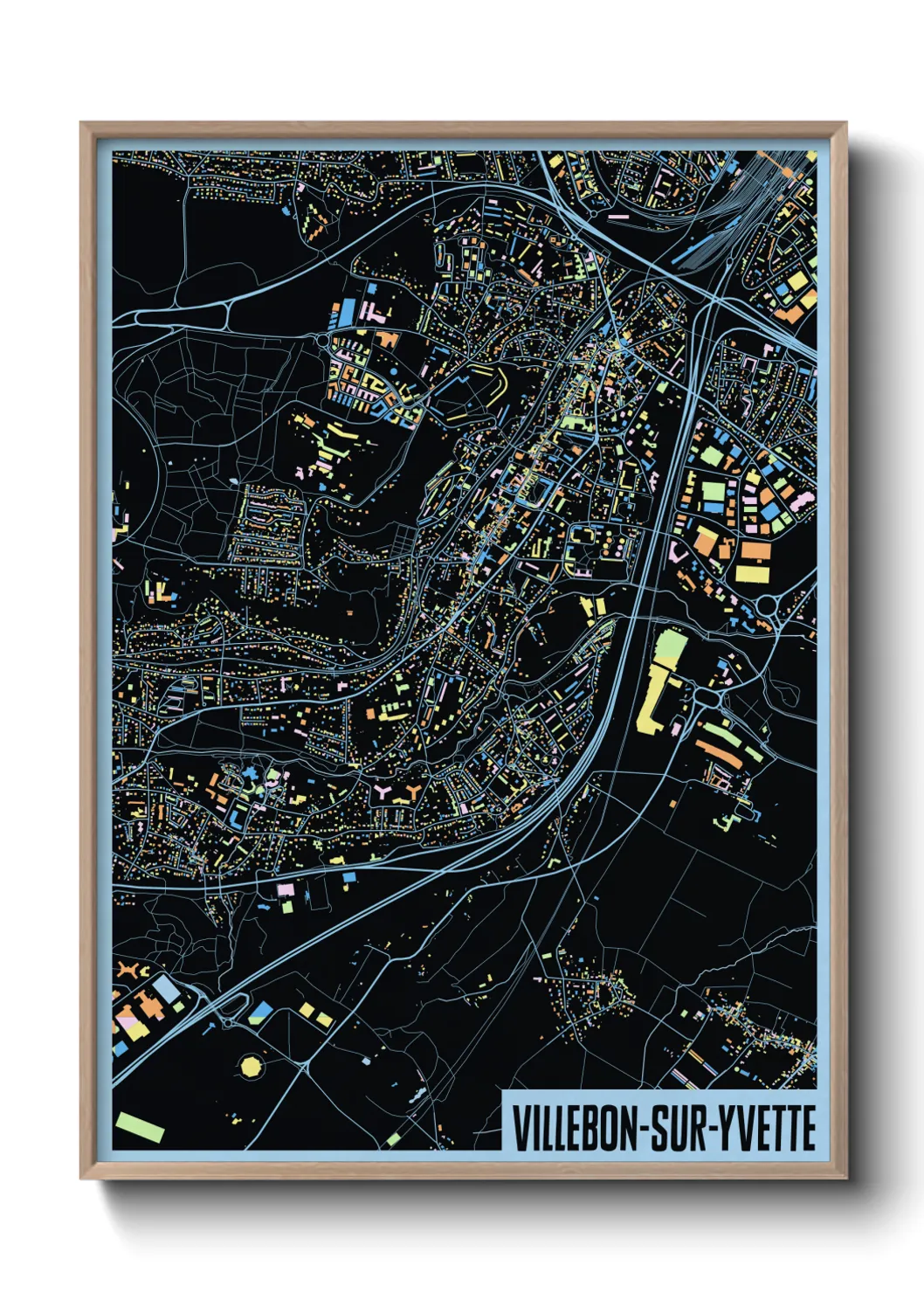 Une affiche de carte sur Villebon-sur-Yvette