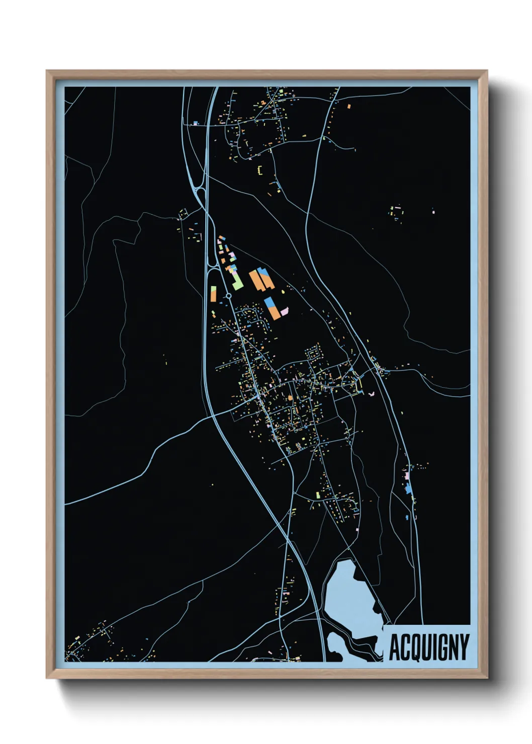 Une affiche de carte sur Acquigny