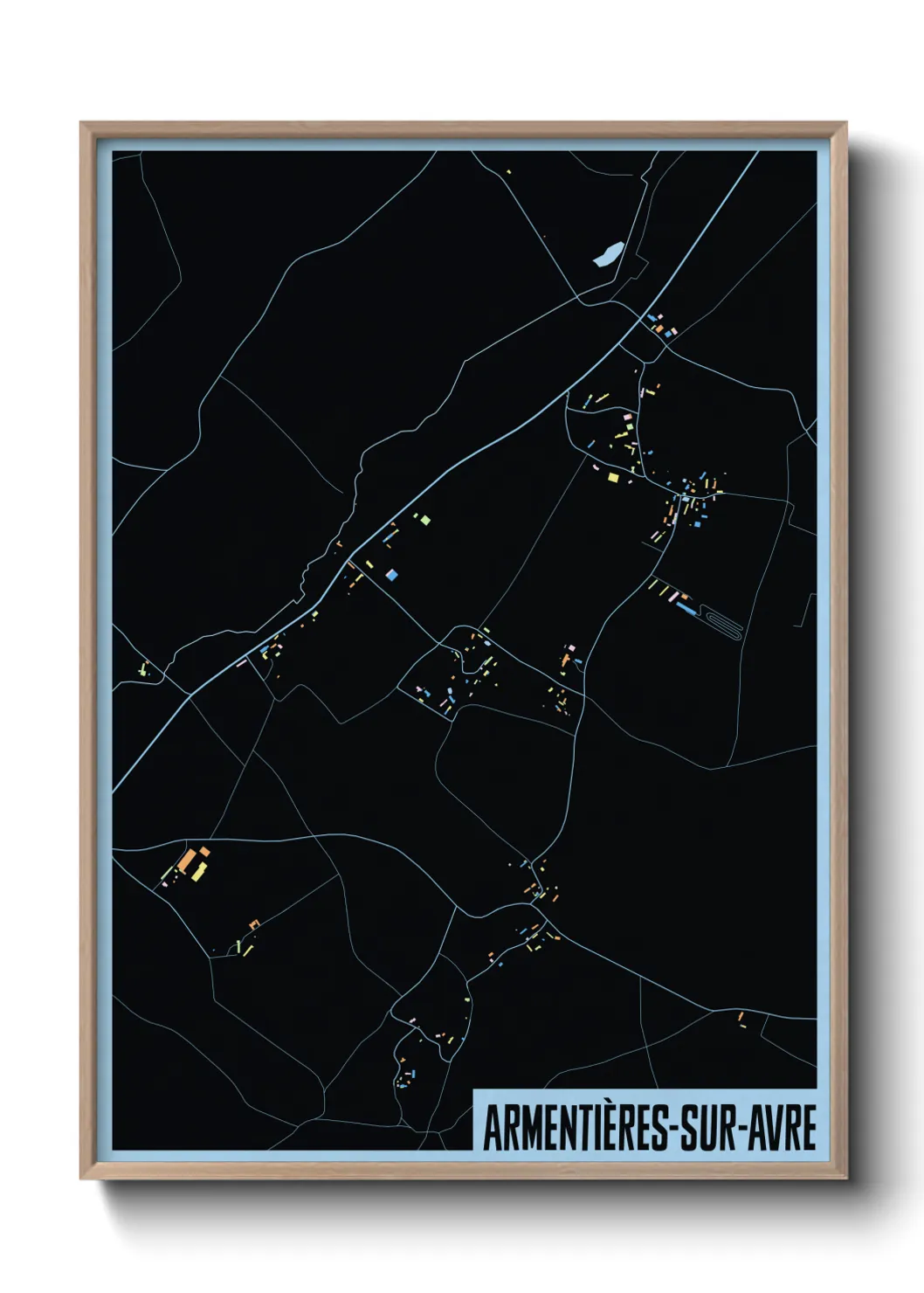 Une affiche de carte sur Armentières-sur-Avre