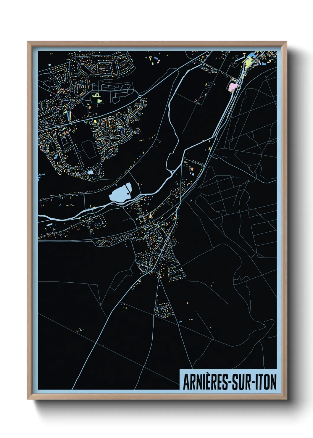 Une affiche de carte sur Arnières-sur-Iton