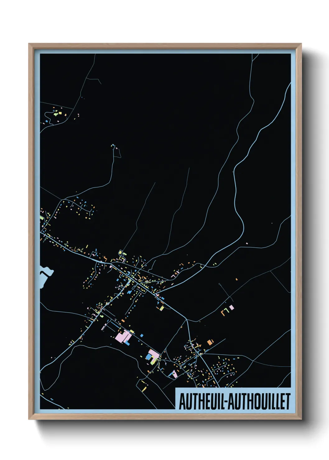 Une affiche de carte sur Autheuil-Authouillet