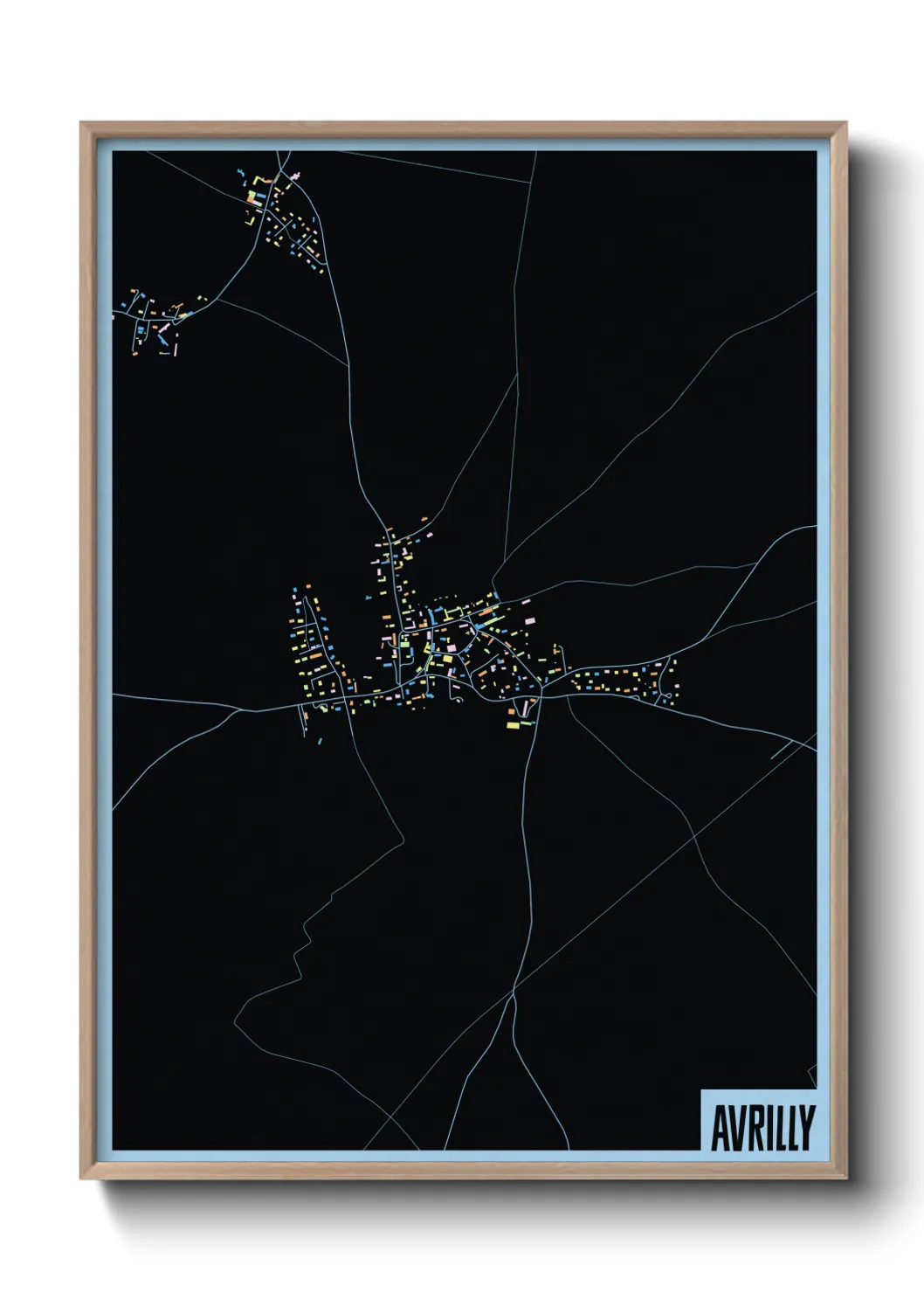 Une affiche de carte sur Avrilly