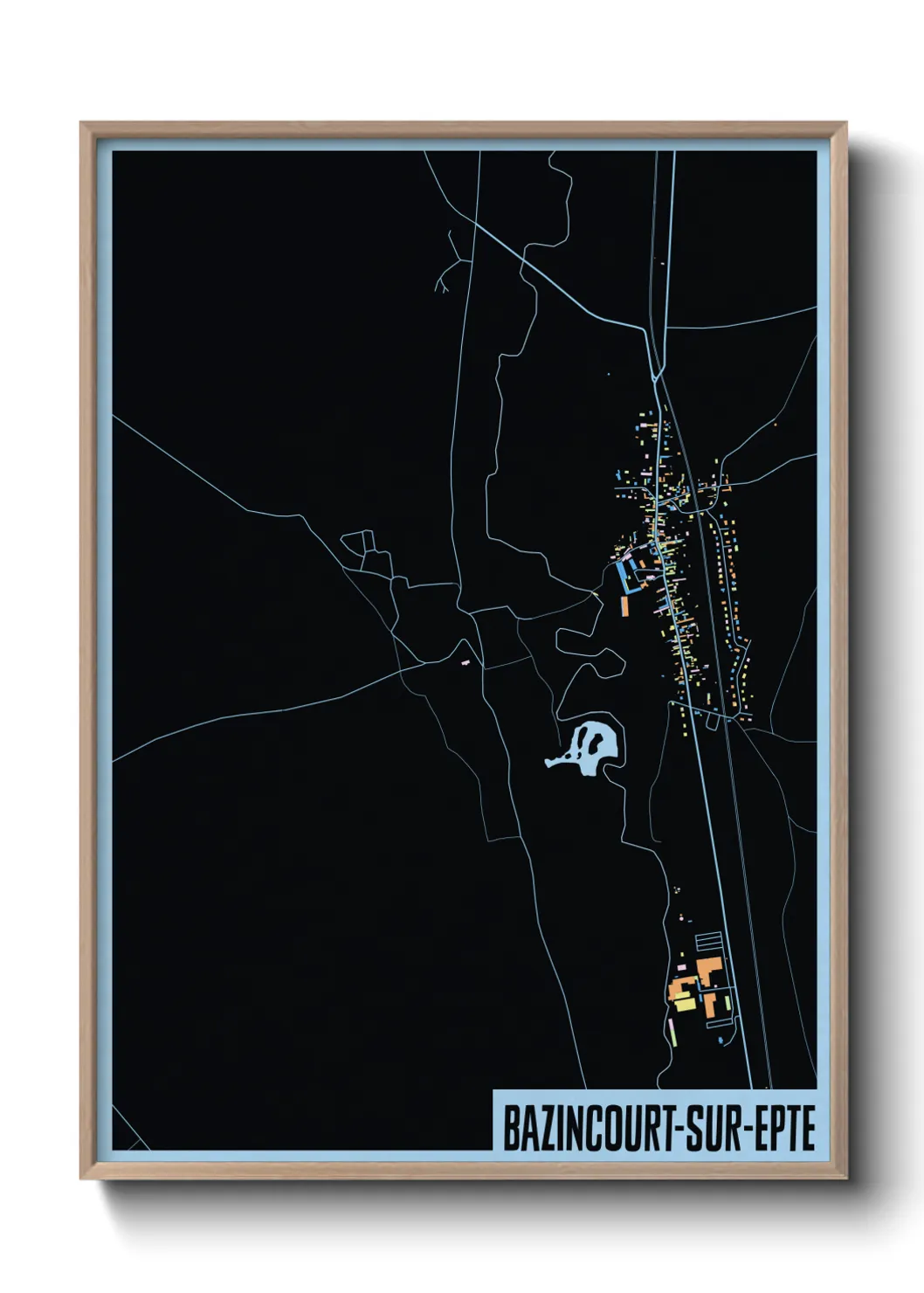 Une affiche de carte sur Bazincourt-sur-Epte