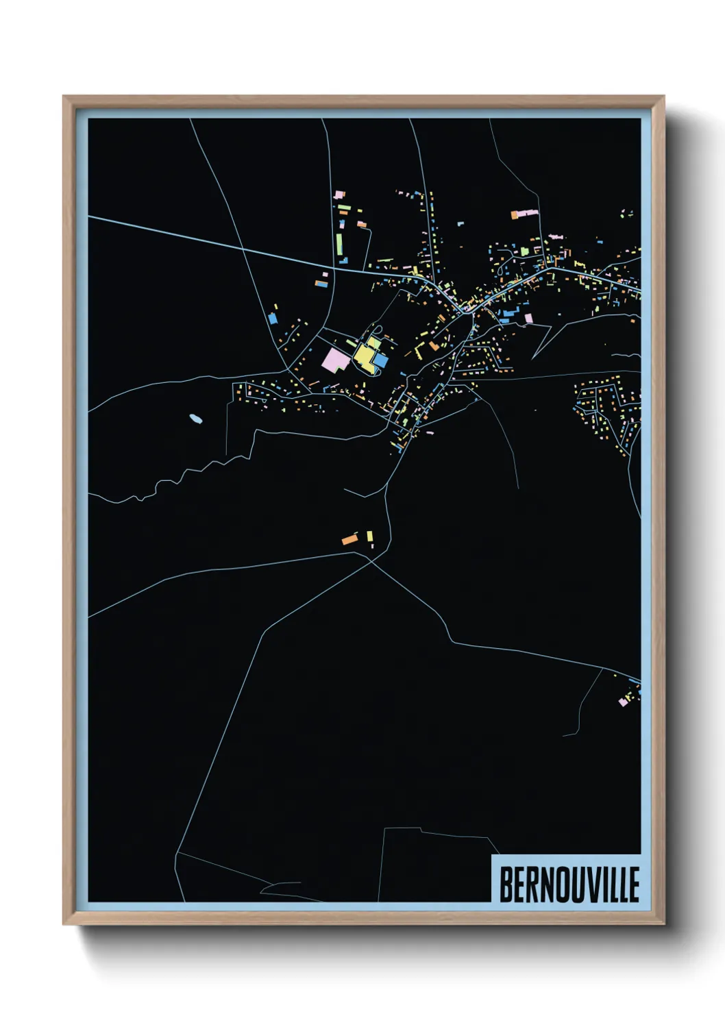 Une affiche de carte sur Bernouville