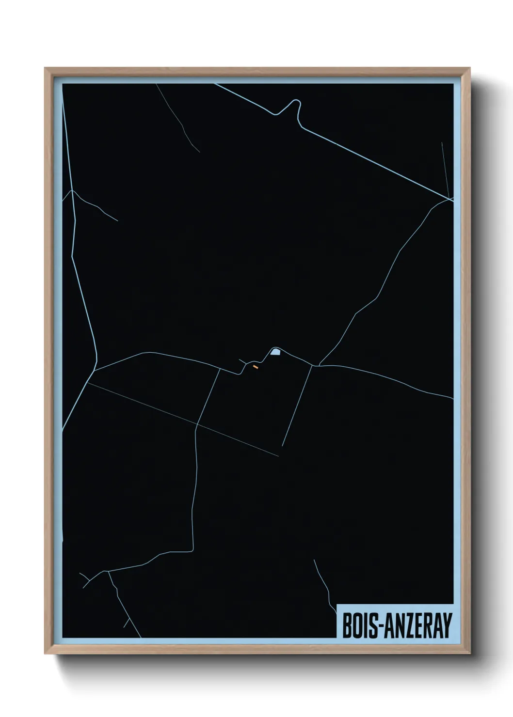 Une affiche de carte sur Bois-Anzeray