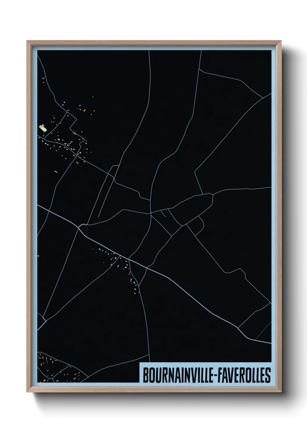 Une affiche de carte sur Bournainville-Faverolles