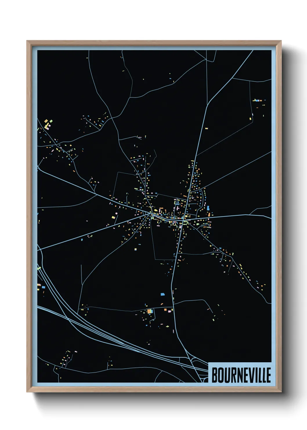 Une affiche de carte sur Bourneville