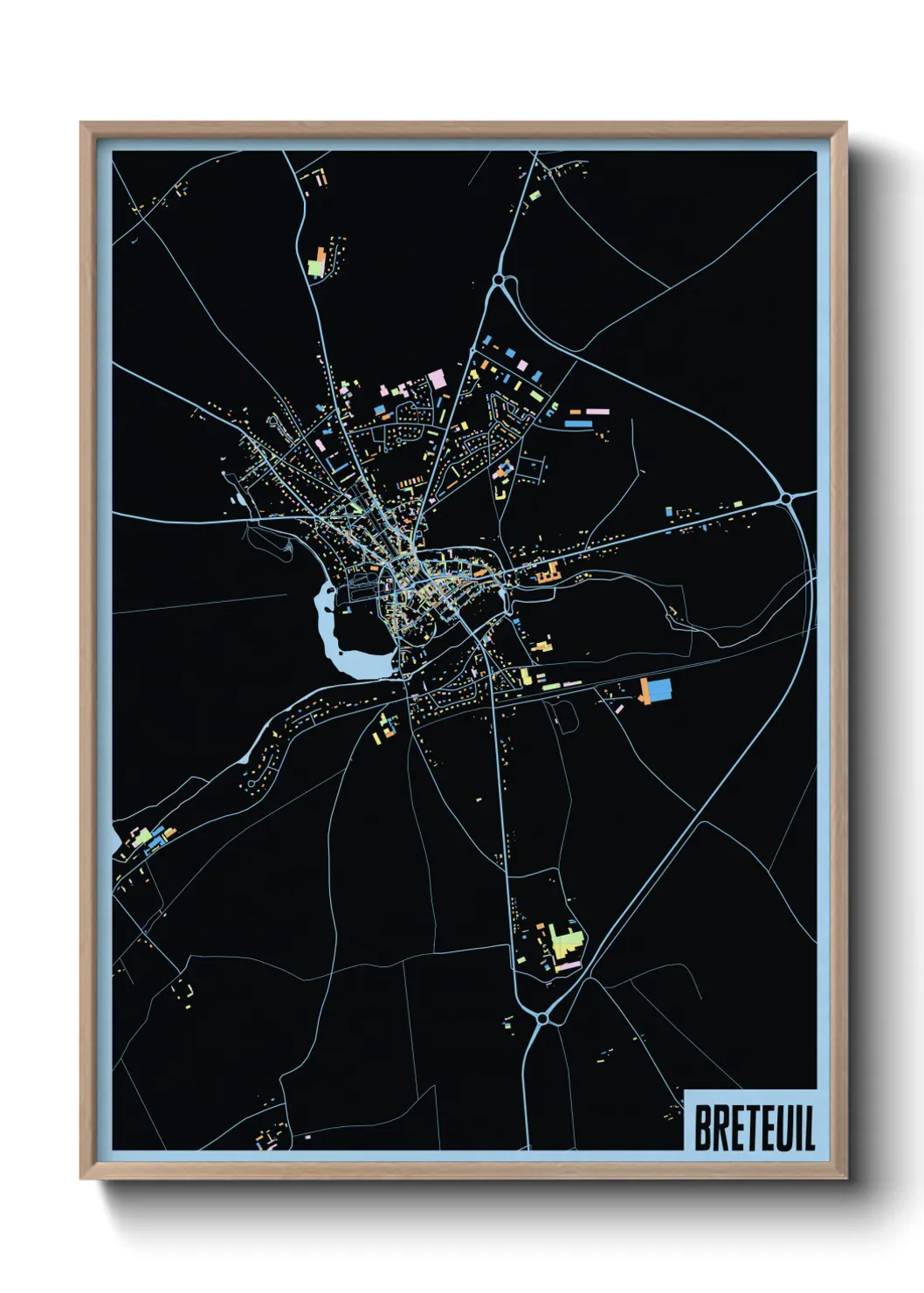 Une affiche de carte sur Breteuil