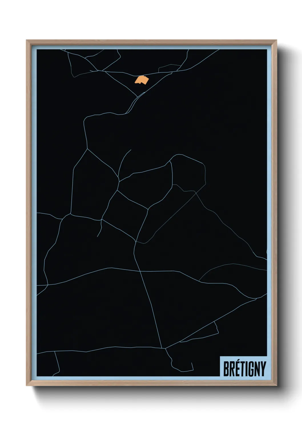 Une affiche de carte sur Brétigny