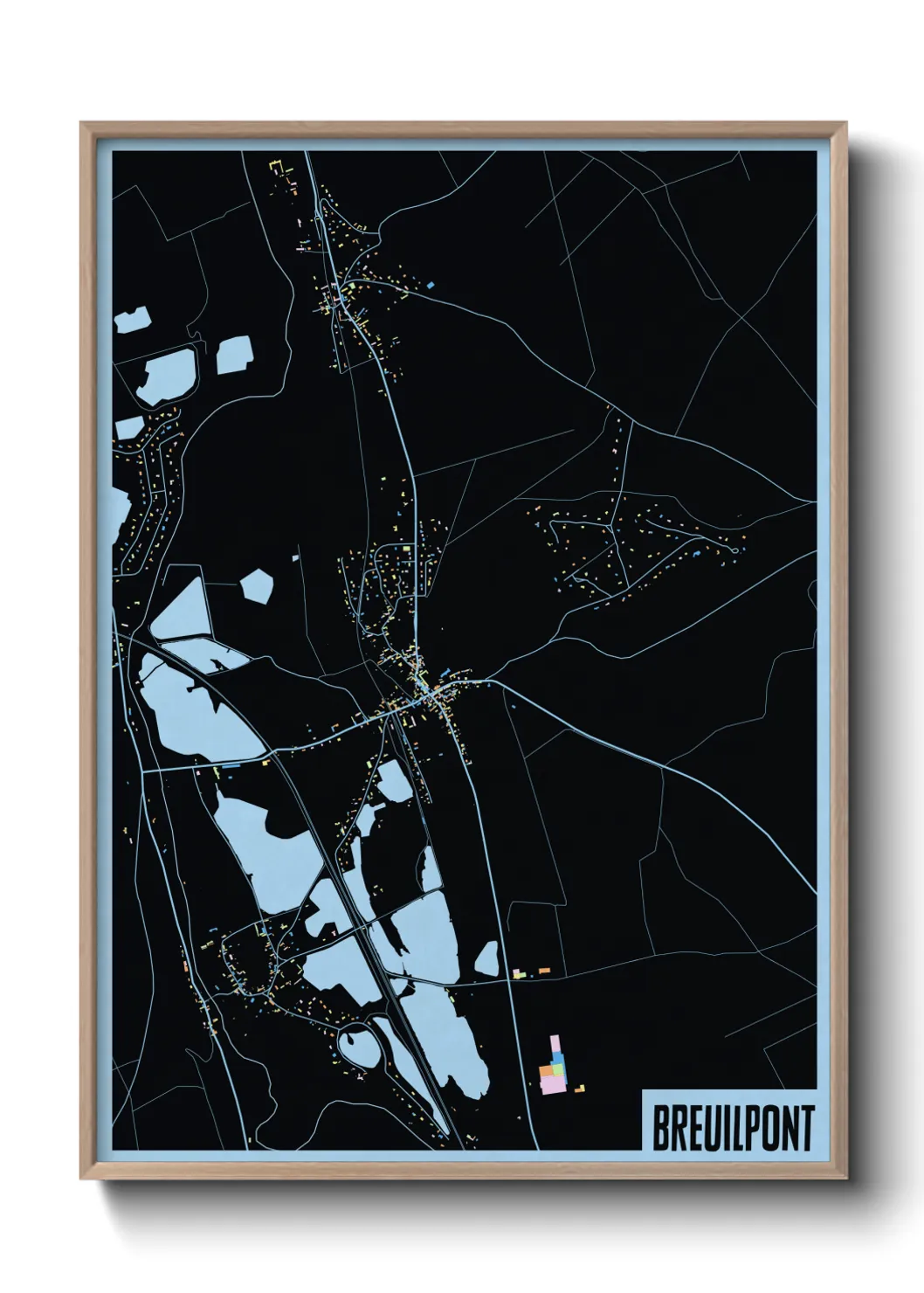 Une affiche de carte sur Breuilpont