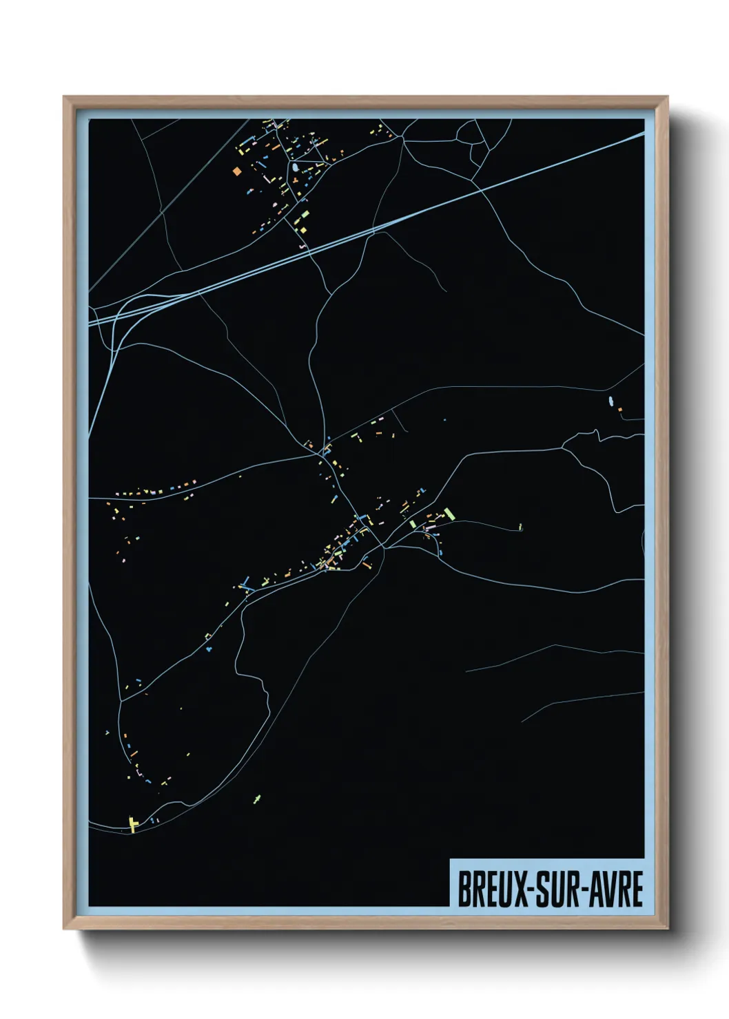 Une affiche de carte sur Breux-sur-Avre