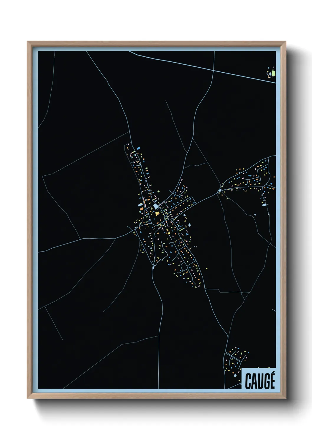 Une affiche de carte sur Caugé