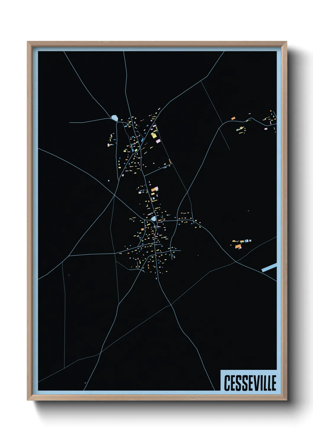 Une affiche de carte sur Cesseville