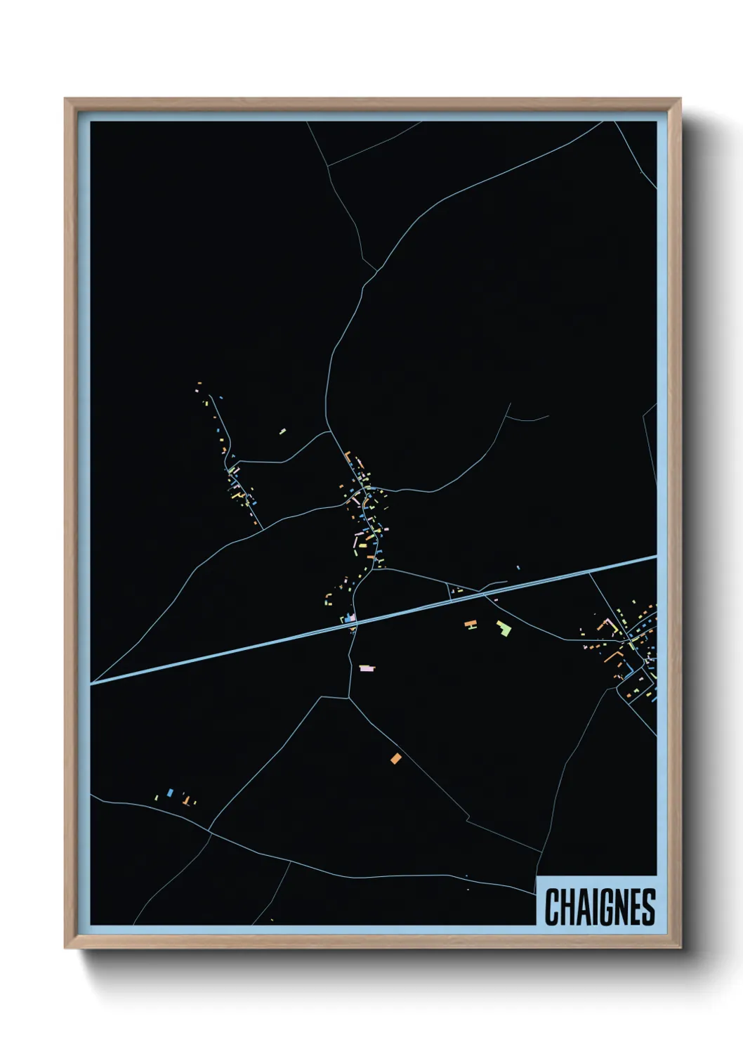 Une affiche de carte sur Chaignes