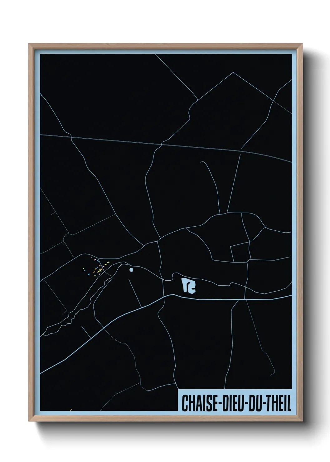 Une affiche de carte sur Chaise-Dieu-du-Theil