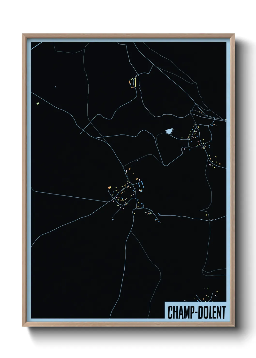 Une affiche de carte sur Champ-Dolent