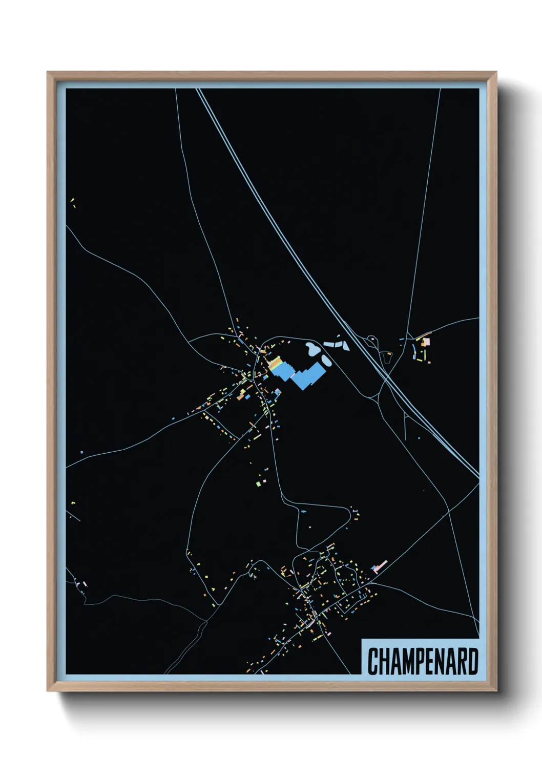 Une affiche de carte sur Champenard