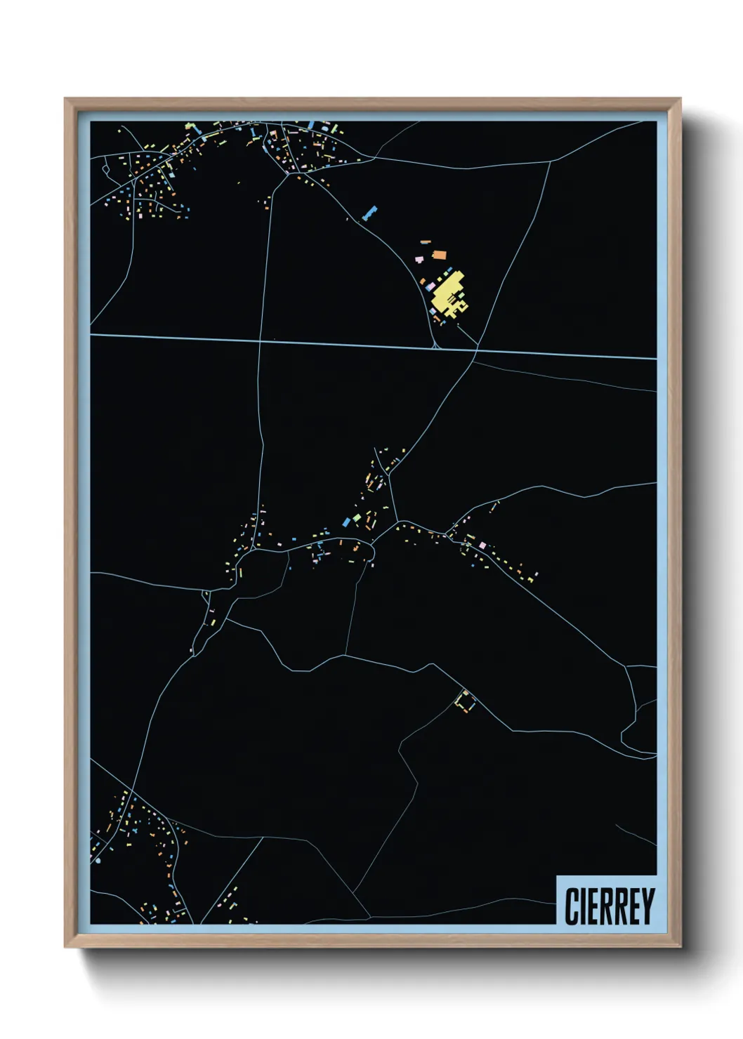 Une affiche de carte sur Cierrey