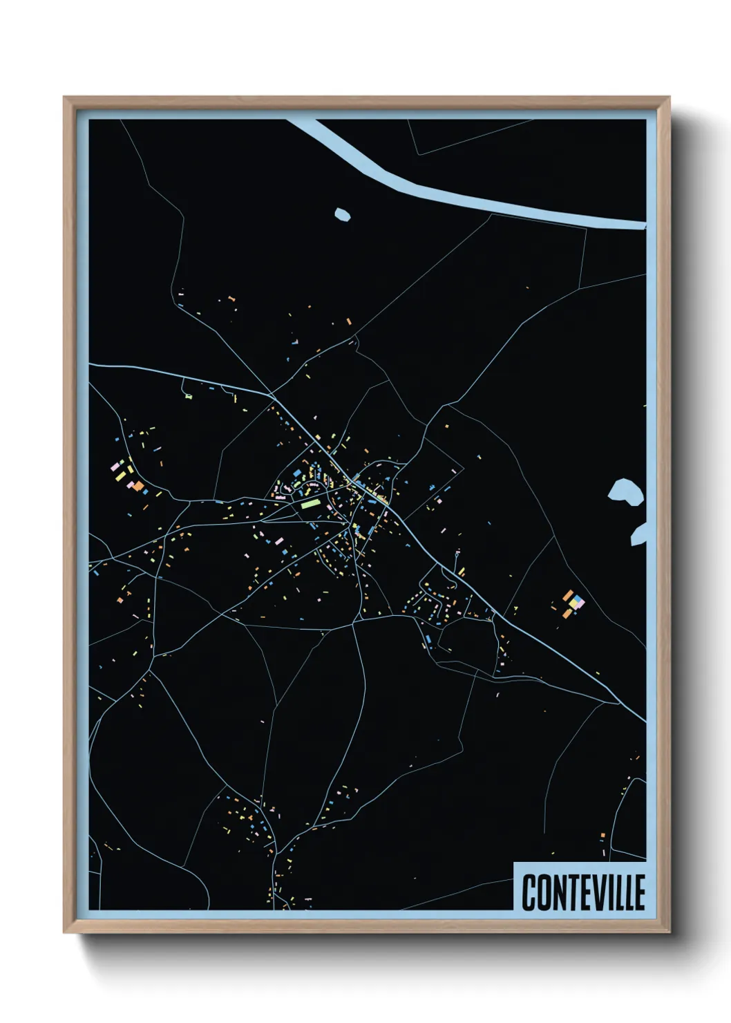 Une affiche de carte sur Conteville