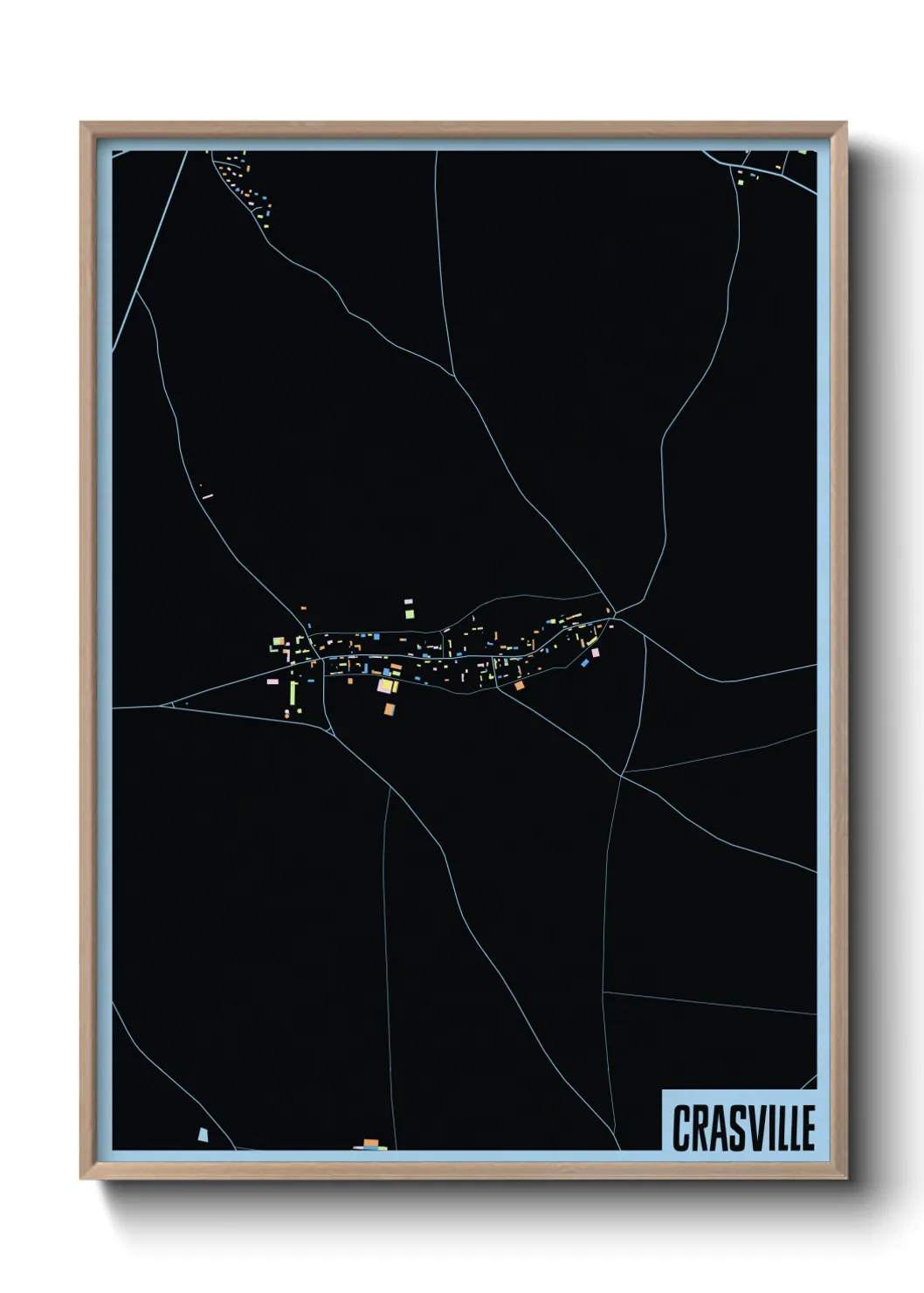 Une affiche de carte sur Crasville