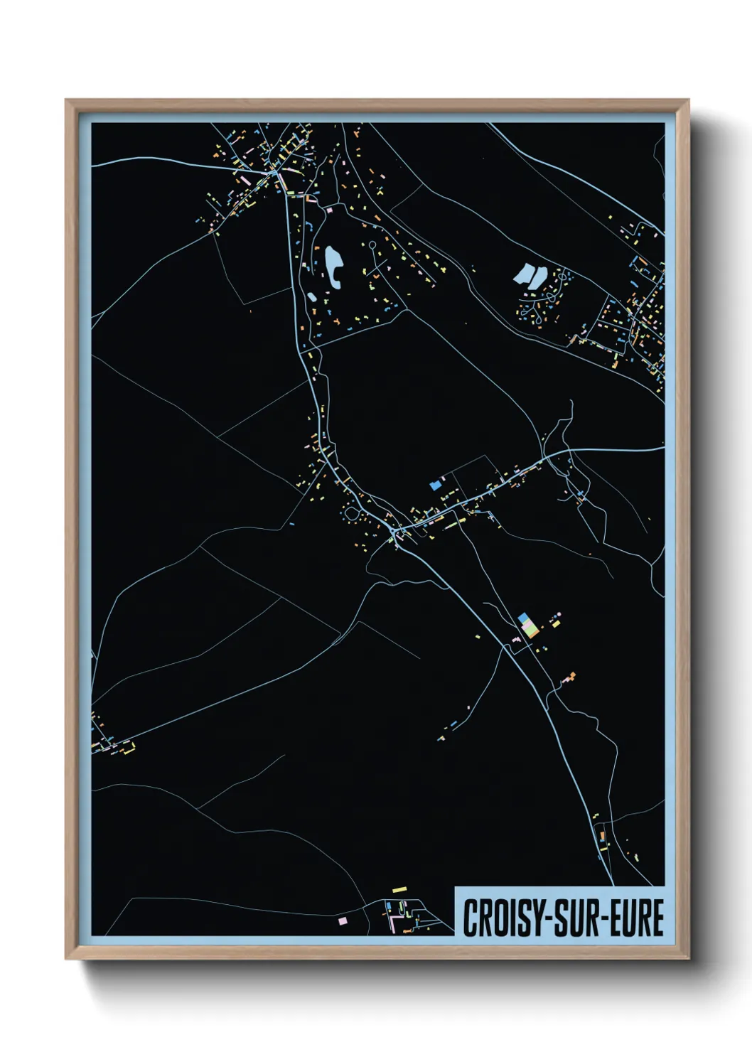 Une affiche de carte sur Croisy-sur-Eure